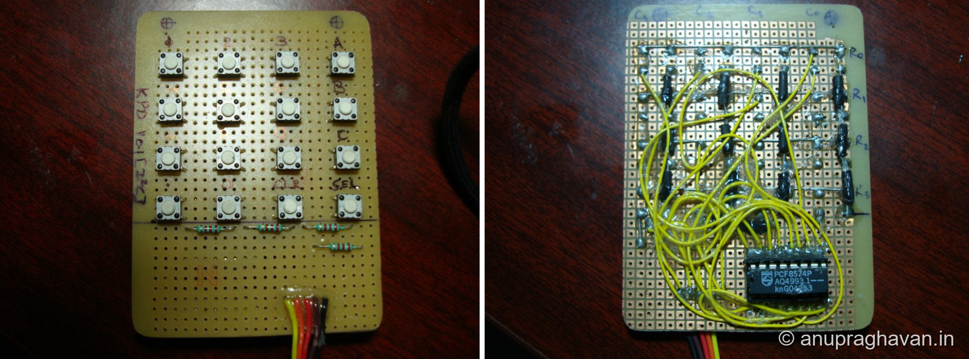 Custom built keypad using off-the-shelf tactile switches