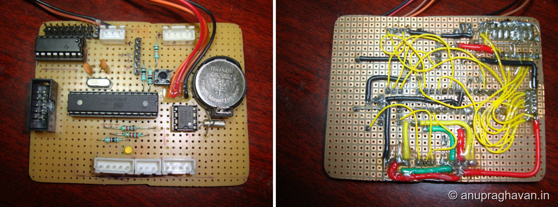 Hand-soldered perf board - the brain of the POI device